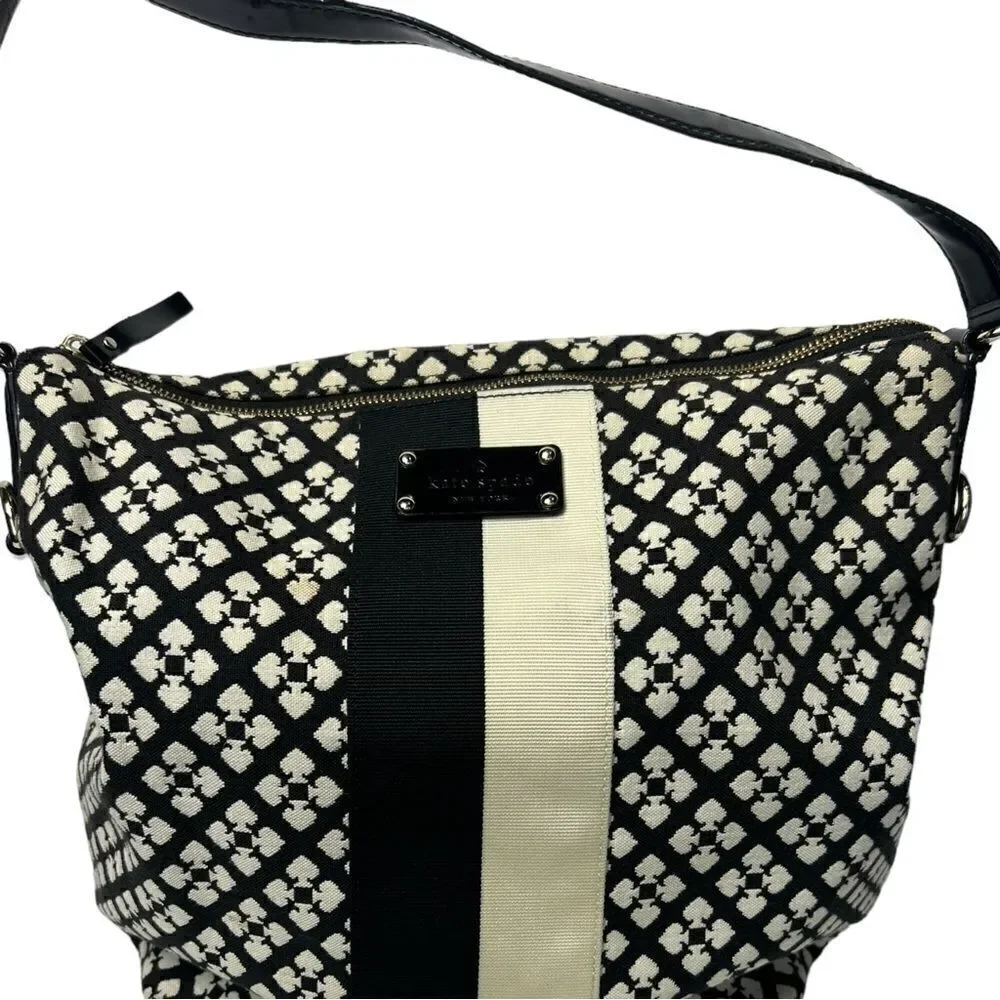 Kate Spade Signature Shoulder Bag Purse Black and White